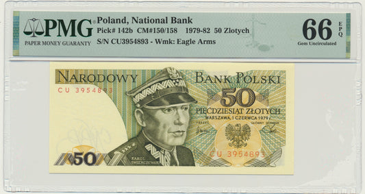 Banknot 50 złotych 1979 – CU – PMG 66 EPQ