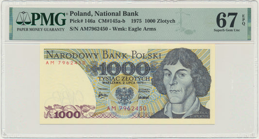 Banknot 1.000 złotych 1975 – AM – PMG 67 EPQ