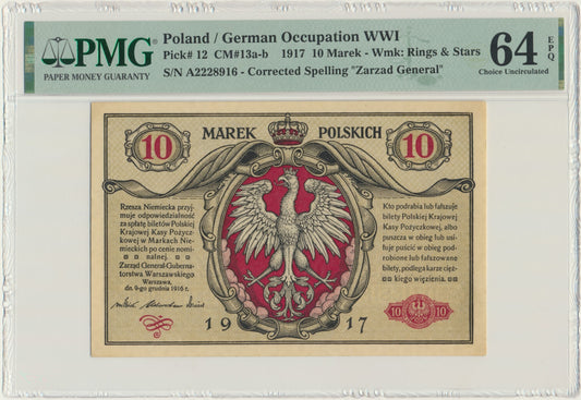 10 marek 1916 – Generał – biletów – PMG 64 EPQ – BERLIN III – RZADKOŚĆ