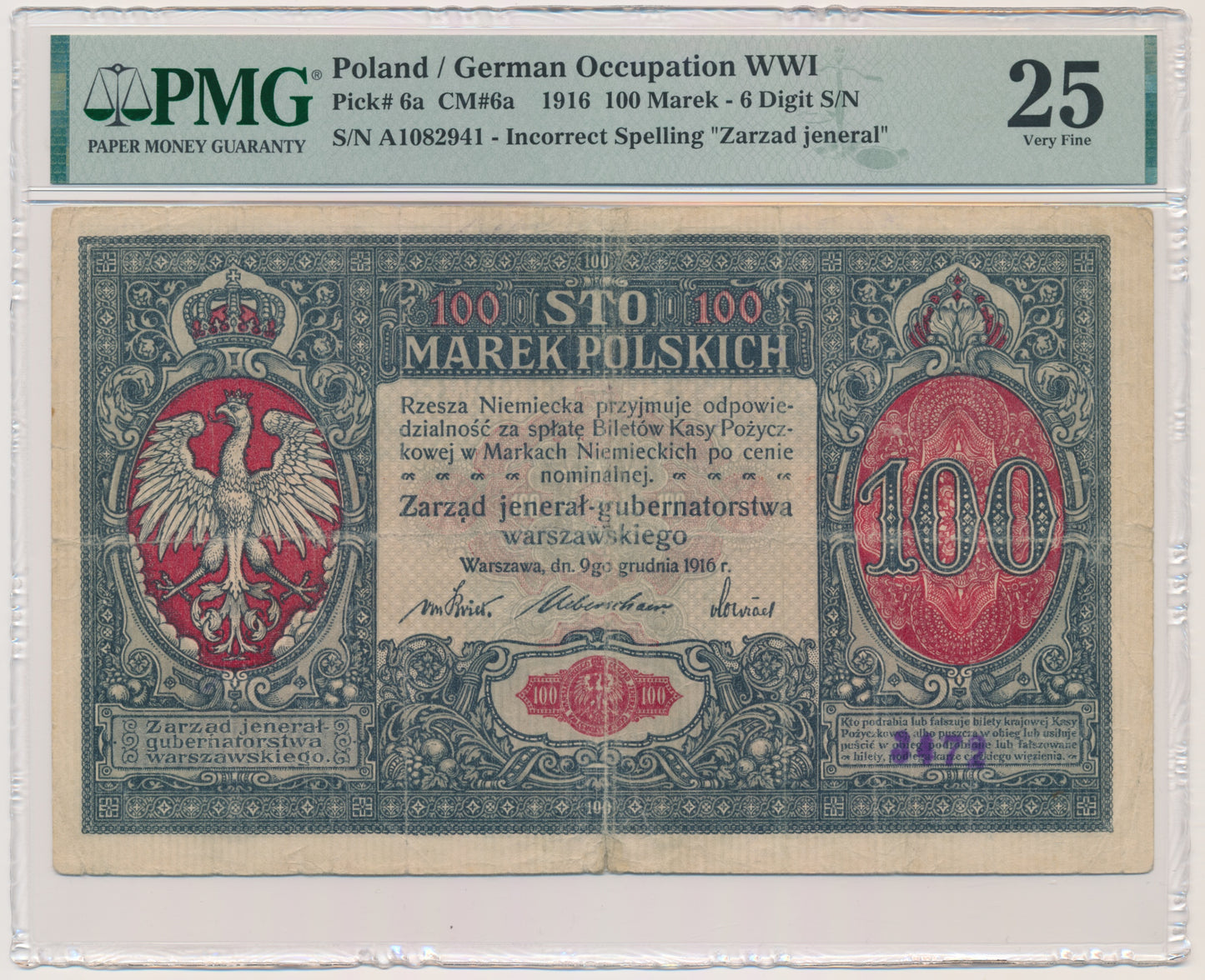 100 marek 1916 – Jenerał – PMG 25