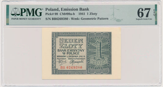 1 złoty 1941 – BB – PMG 67 EPQ