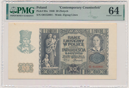 20 złotych 1940 – O – PMG 64