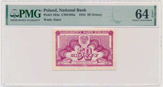 50 groszy 1944 – PMG 64 EPQ