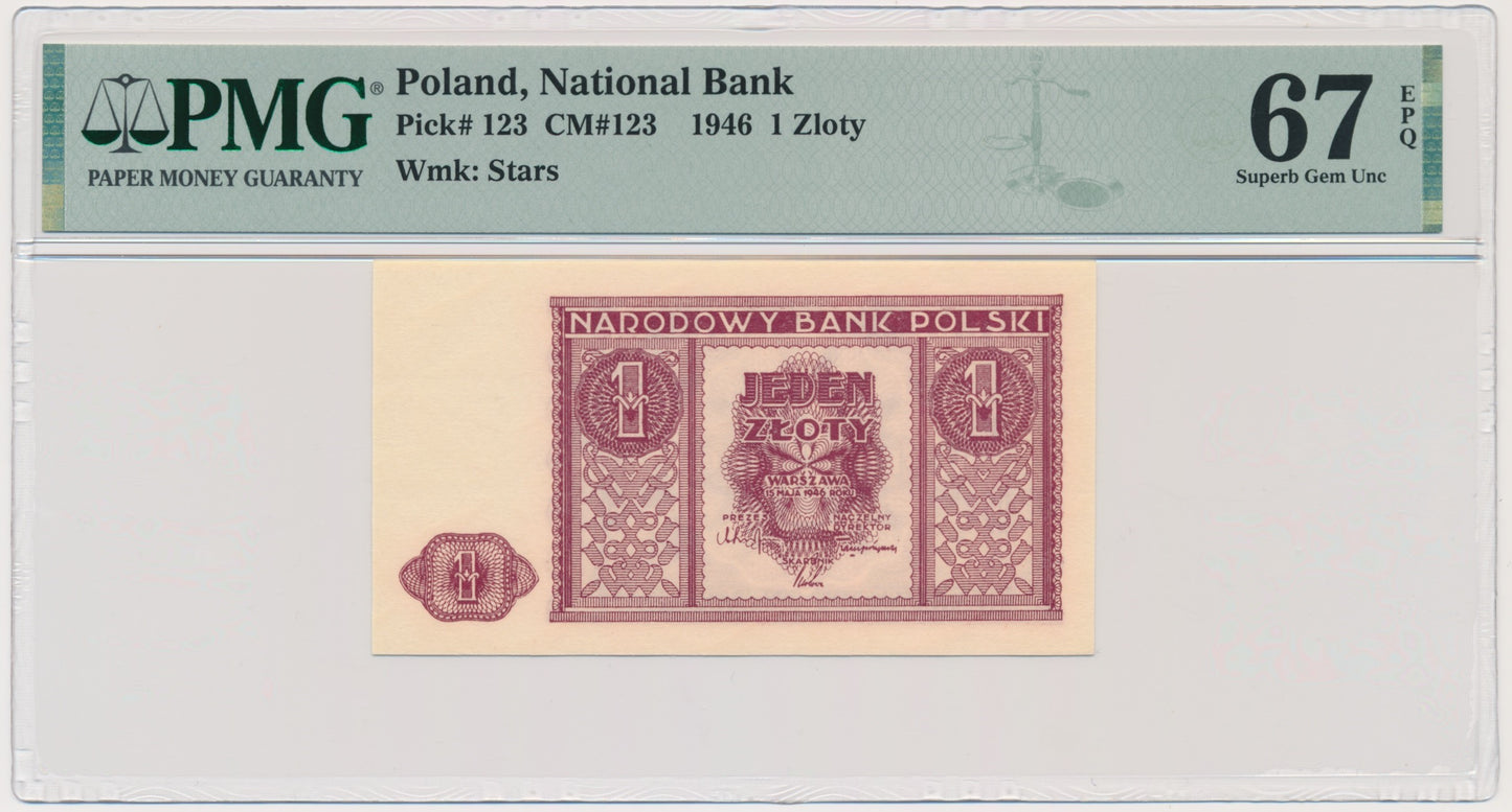 1 złoty 1946 – PMG 67 EPQ