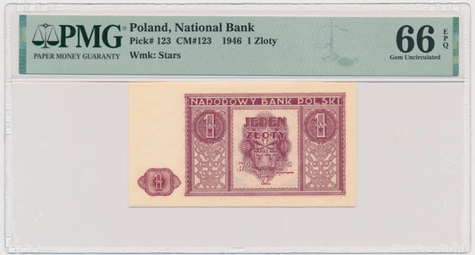 1 złoty 1946 – PMG 66 EPQ