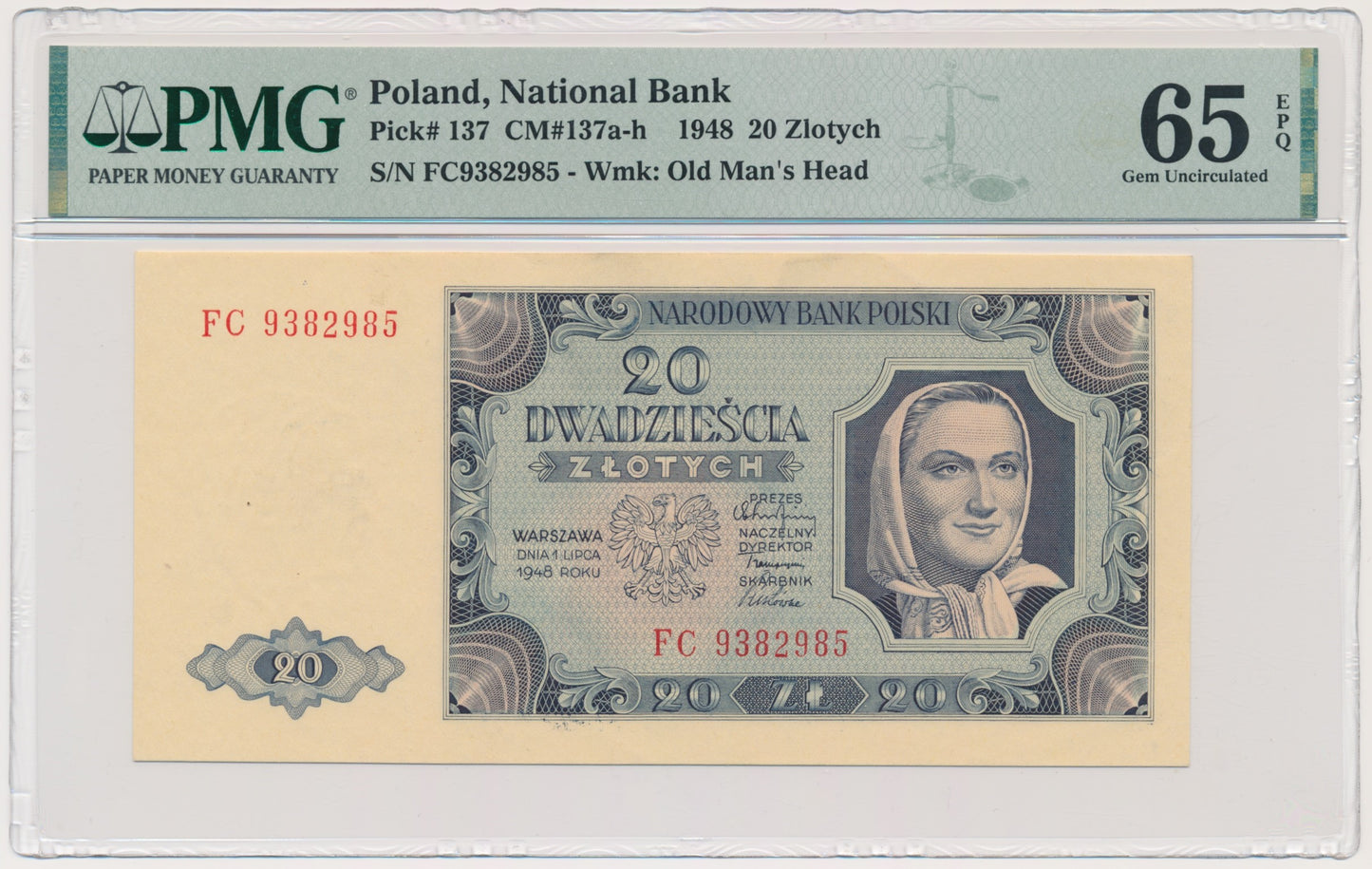 20 złotych 1948 – FC – PMG 65 EPQ