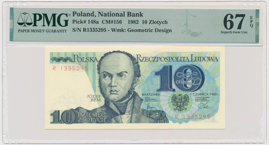 10 złotych 1982 – R – PMG 67 EPQ