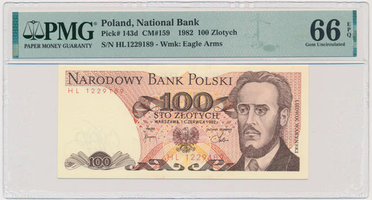 100 złotych 1982 – HL – PMG 66 EPQ