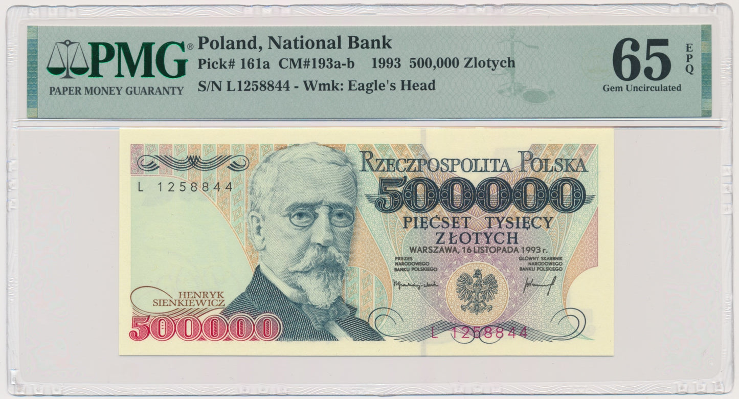 500.000 złotych 1993 – L – PMG 65 EPQ