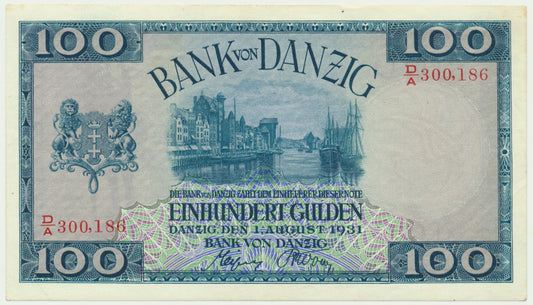 Gdańsk, Banknot 100 guldenów 1931 – D/A –